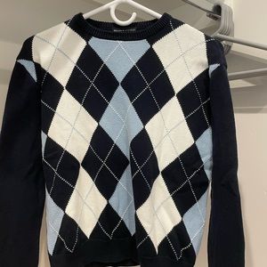 Brandy Melville Blue Argyle Sweater